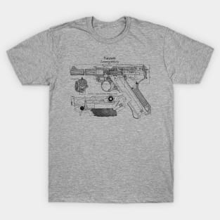 WW2 Luger P08 Weapon Blueprint T-Shirt